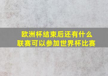 欧洲杯结束后还有什么联赛可以参加世界杯比赛