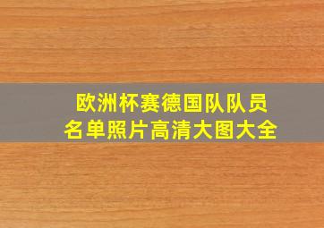 欧洲杯赛德国队队员名单照片高清大图大全