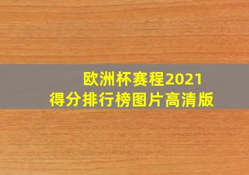 欧洲杯赛程2021得分排行榜图片高清版