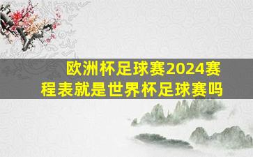 欧洲杯足球赛2024赛程表就是世界杯足球赛吗