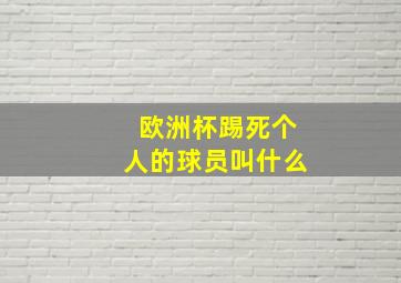 欧洲杯踢死个人的球员叫什么