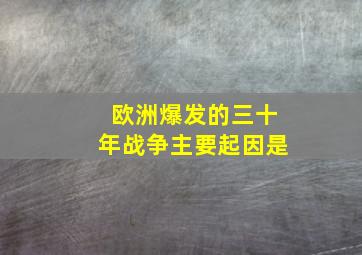 欧洲爆发的三十年战争主要起因是