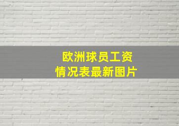 欧洲球员工资情况表最新图片