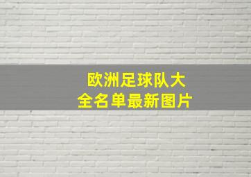 欧洲足球队大全名单最新图片