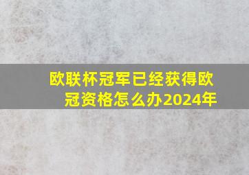 欧联杯冠军已经获得欧冠资格怎么办2024年