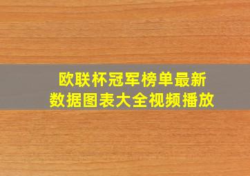 欧联杯冠军榜单最新数据图表大全视频播放