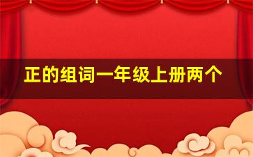 正的组词一年级上册两个