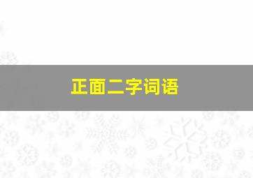 正面二字词语