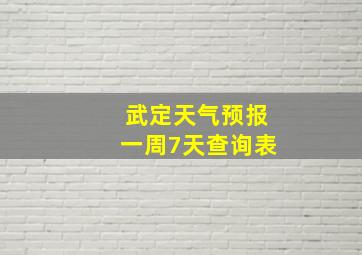 武定天气预报一周7天查询表