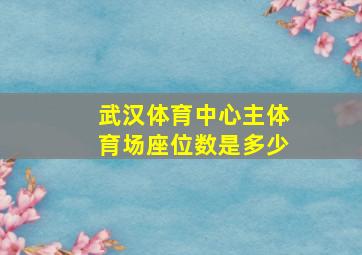 武汉体育中心主体育场座位数是多少