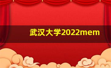 武汉大学2022mem