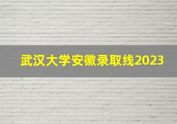 武汉大学安徽录取线2023