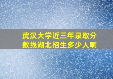 武汉大学近三年录取分数线湖北招生多少人啊