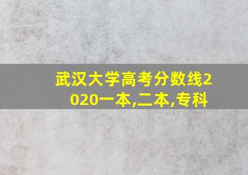 武汉大学高考分数线2020一本,二本,专科