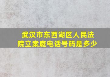 武汉市东西湖区人民法院立案庭电话号码是多少