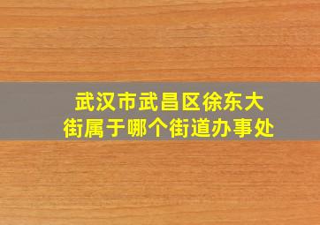 武汉市武昌区徐东大街属于哪个街道办事处