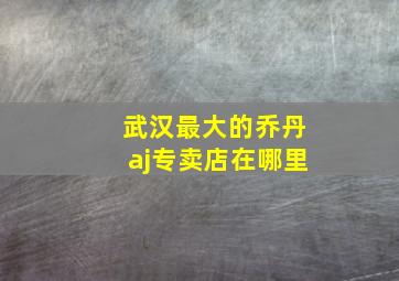 武汉最大的乔丹aj专卖店在哪里