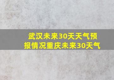 武汉未来30天天气预报情况重庆未来30天气