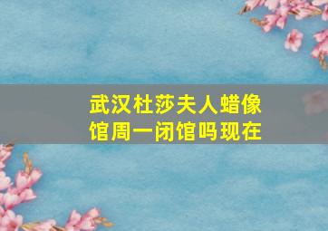 武汉杜莎夫人蜡像馆周一闭馆吗现在