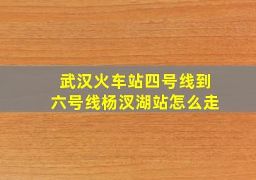 武汉火车站四号线到六号线杨汊湖站怎么走