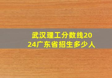 武汉理工分数线2024广东省招生多少人