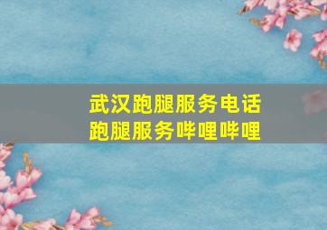 武汉跑腿服务电话跑腿服务哔哩哔哩