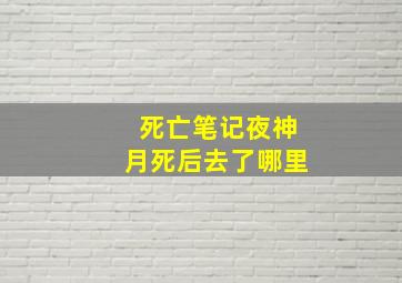 死亡笔记夜神月死后去了哪里