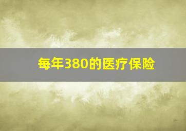 每年380的医疗保险