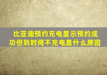 比亚迪预约充电显示预约成功但到时间不充电是什么原因