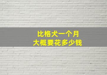 比格犬一个月大概要花多少钱