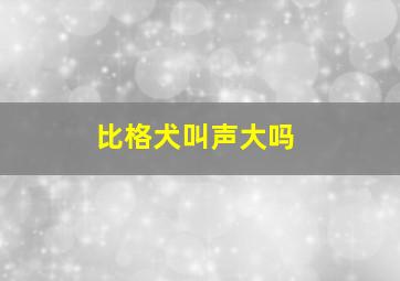 比格犬叫声大吗