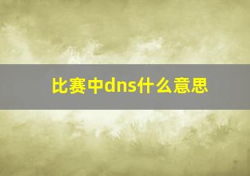 比赛中dns什么意思