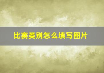 比赛类别怎么填写图片