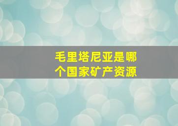 毛里塔尼亚是哪个国家矿产资源