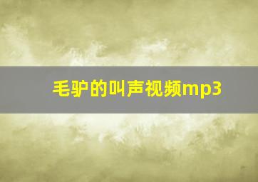 毛驴的叫声视频mp3