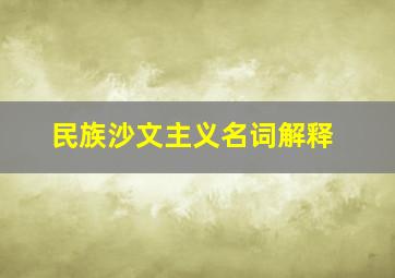 民族沙文主义名词解释