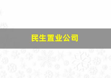 民生置业公司