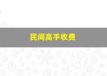 民间高手收费