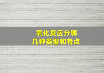 氧化反应分哪几种类型和特点