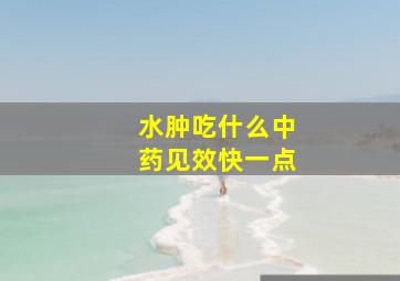 水肿吃什么中药见效快一点