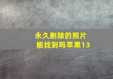 永久删除的照片能找到吗苹果13