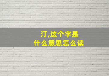 汀,这个字是什么意思怎么读