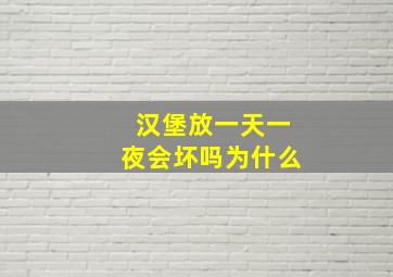 汉堡放一天一夜会坏吗为什么