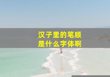 汉子里的笔顺是什么字体啊