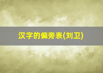 汉字的偏旁表(刘卫)