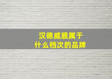 汉德威膜属于什么档次的品牌