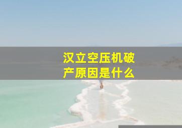 汉立空压机破产原因是什么