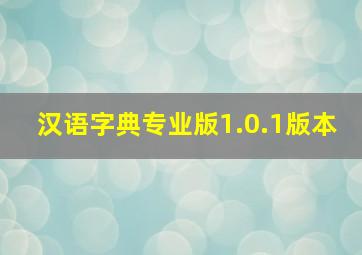 汉语字典专业版1.0.1版本