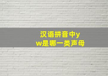 汉语拼音中yw是哪一类声母