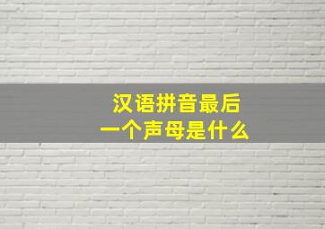 汉语拼音最后一个声母是什么